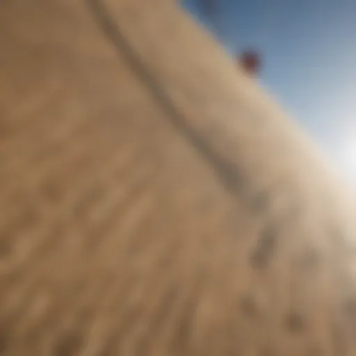 Close-up view of kiteboarding lines showcasing their texture and material