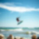 Kiteboarding on the vibrant beaches of Los Angeles with clear blue skies