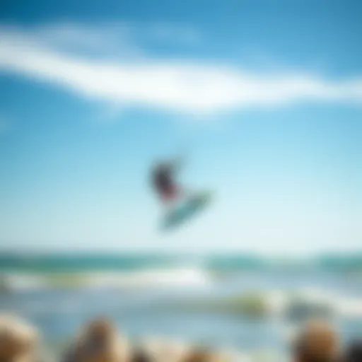 Kiteboarding on the vibrant beaches of Los Angeles with clear blue skies