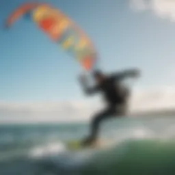 Dynamic kiteboarding scene showcasing vibrant kites on the water