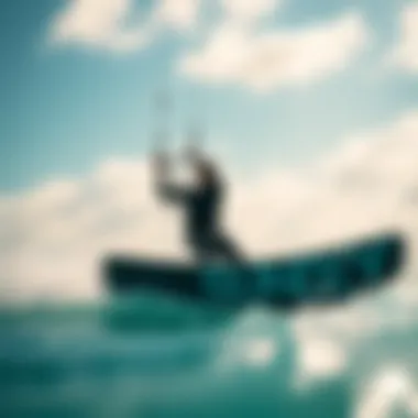 Kiteboarding with a Wetsuit A kiteboarder in action, emphasizing the use of a wetsuit in water sports.