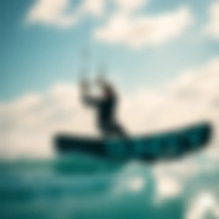 Kiteboarding with a Wetsuit A kiteboarder in action, emphasizing the use of a wetsuit in water sports.