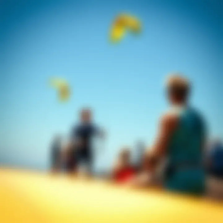 Community members engaging in a kitesurfing event