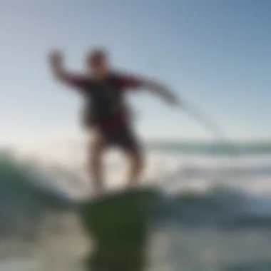 A kitesurfer navigating through eco-friendly waves.