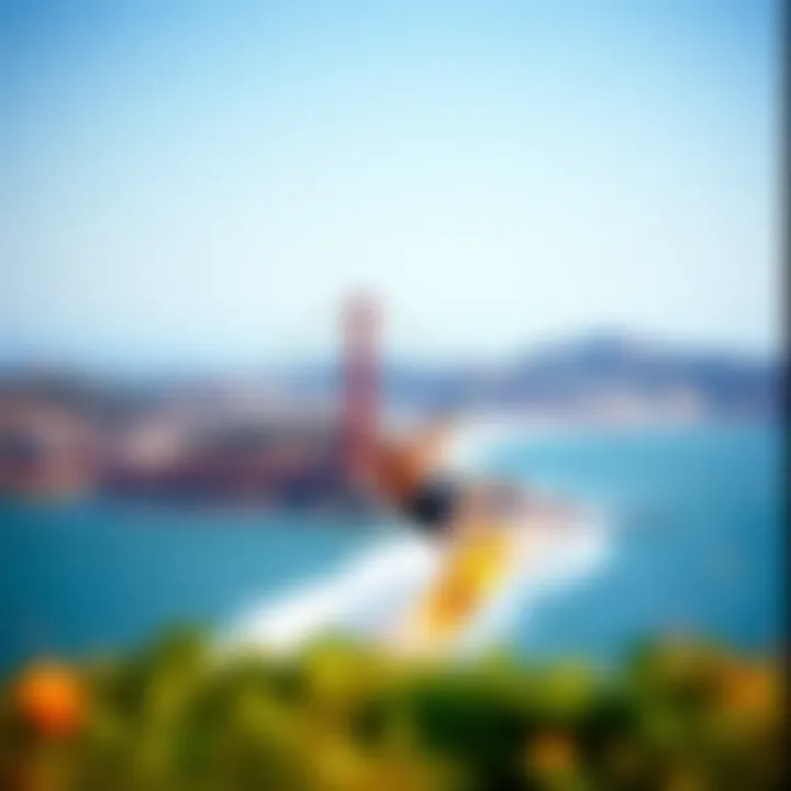 Scenic View of Kitesurfing Spots Scenic view of local kitesurfing spots in San Francisco.