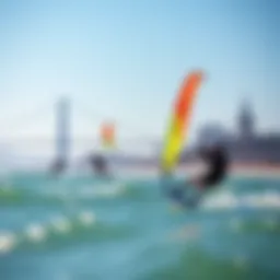 A vibrant kitesurfing scene at San Francisco's beaches.