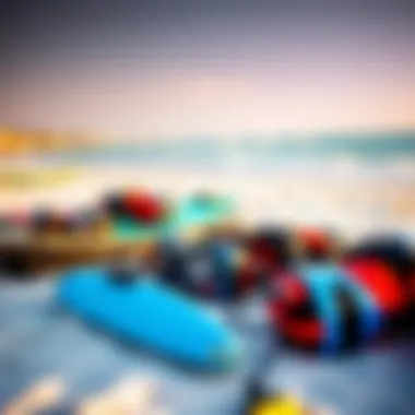 Essential Kitesurfing Gear for Beginners Kitesurfing gear laid out on the beach