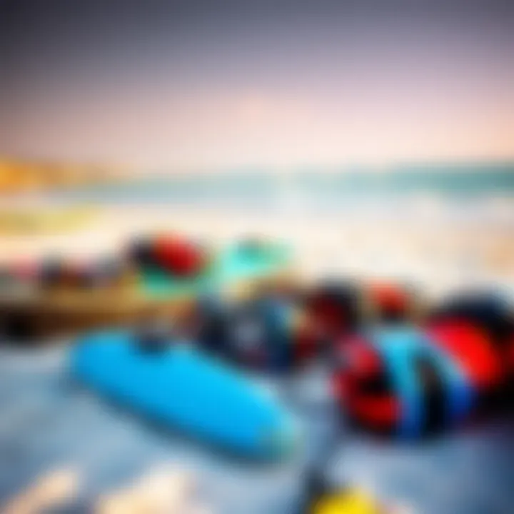 Essential Kitesurfing Gear for Beginners Kitesurfing gear laid out on the beach