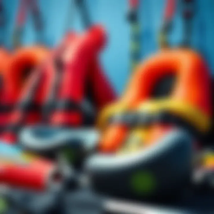 Safety First: Kitesurfing Equipment Overview Safety equipment for kitesurfing displayed