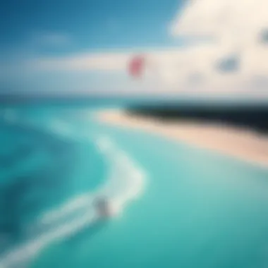 Aerial view of kitesurfers gliding over the pristine Maldivian lagoons