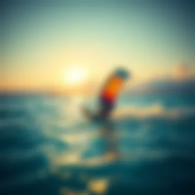 Vibrant kitesurfing scene in the turquoise waters of the Maldives