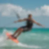 Vibrant kiteboarding scene at Miami Beach