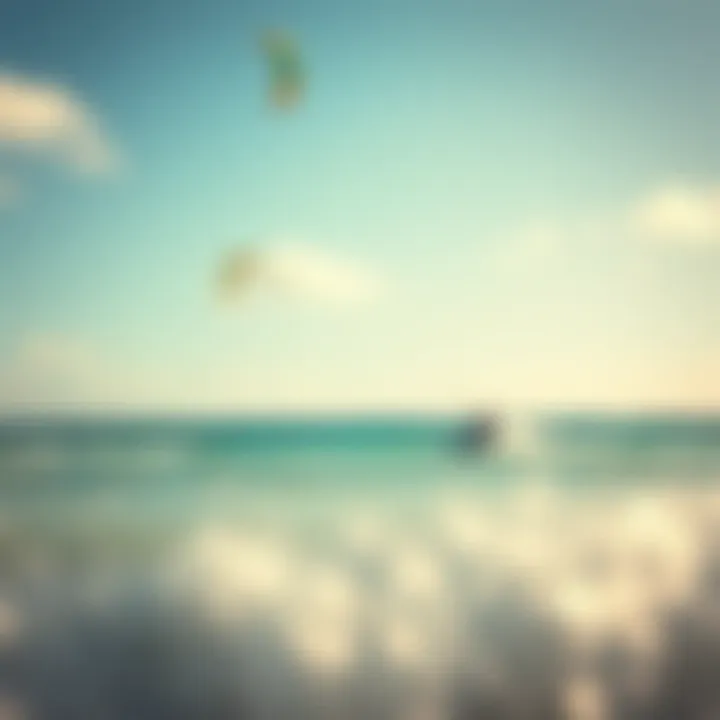 Kitesurfing in Optimal Conditions Kitesurfers riding the waves in a scenic location