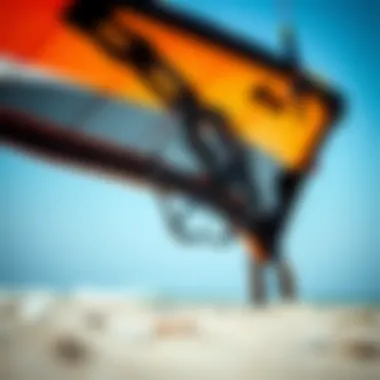 Close-up of a specialized low wind kite showcasing its design