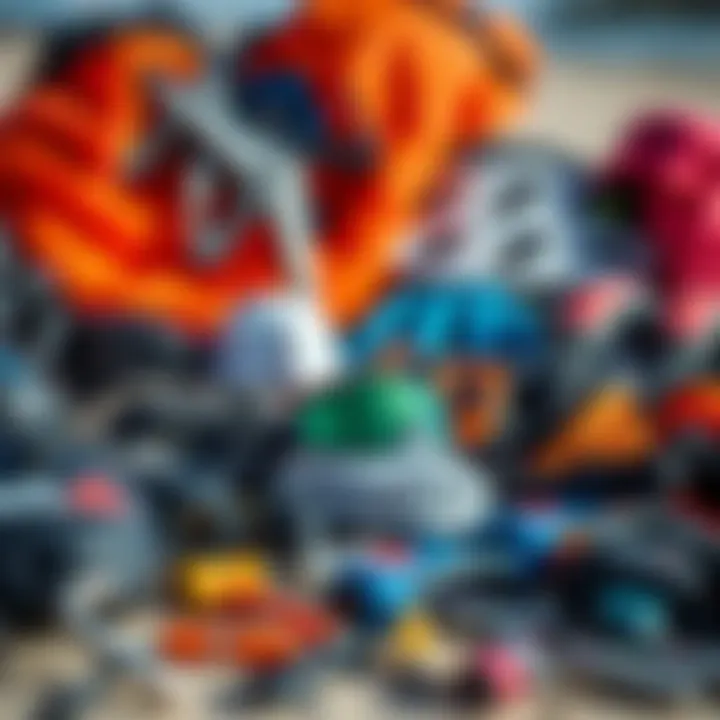 An array of gear tailored for low wind kiteboarding