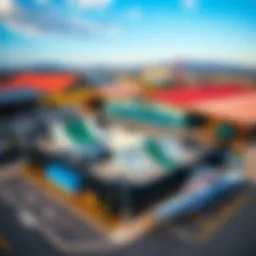 Aerial view of the Mackite Board Sports Center showcasing its vibrant facilities.