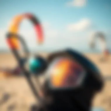 Close-up of the latest kiteboarding gear available at the center.