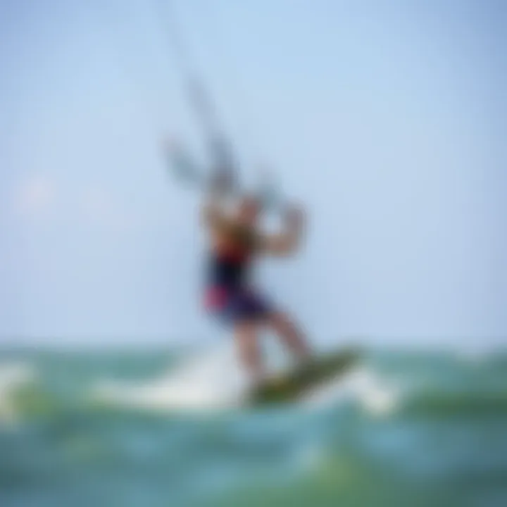 Performance Benefits of Mystic Kite Harness Kiteboarder demonstrating the performance benefits of the Mystic Kite Harness on water
