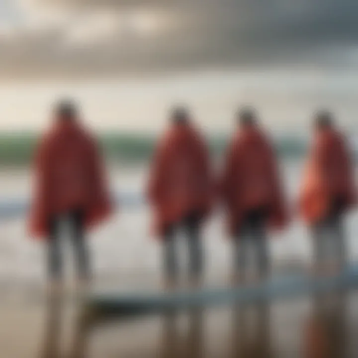 Group of Surfers with Mystic Surf Ponchos