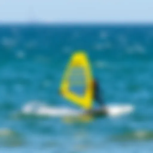 Dynamic action shot of a Naish Wing Surfer in motion on the water