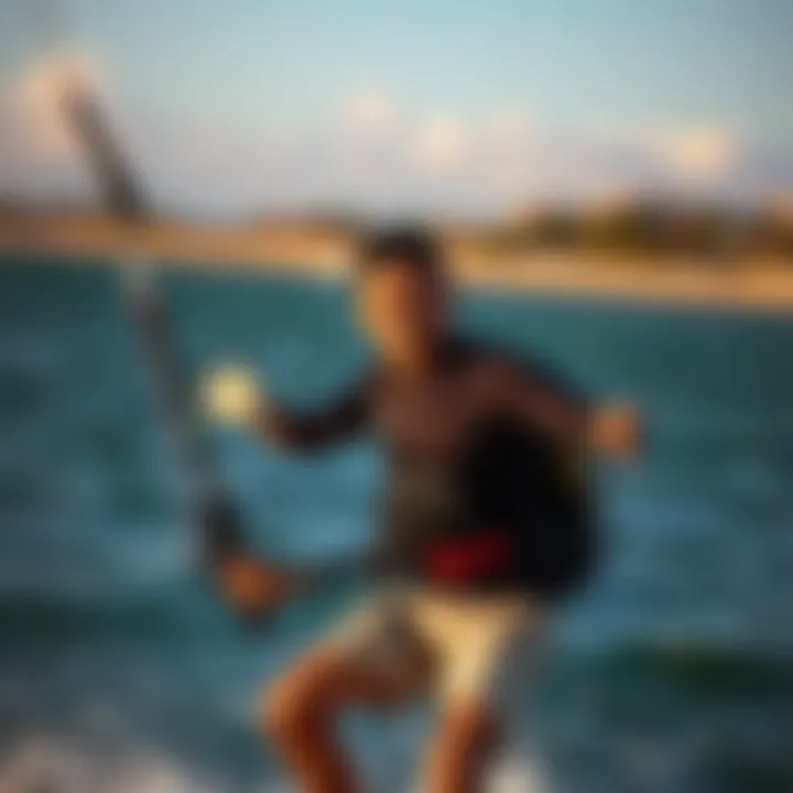 Sustainability in Kiteboarding An eco-conscious kiteboarder promoting sustainable gear choices