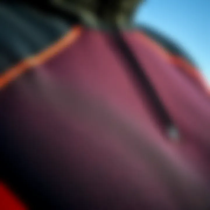 Close-up of wet suit material and thermal properties