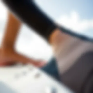 Close-up of neoprene material showcasing flexibility