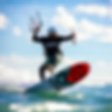 A dynamic kiteboarding scene with Ocean Rodeo equipment