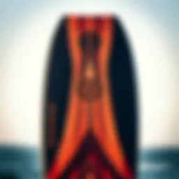 A detailed view of the Ocean Rodeo kiteboard showcasing its intricate design and build quality.