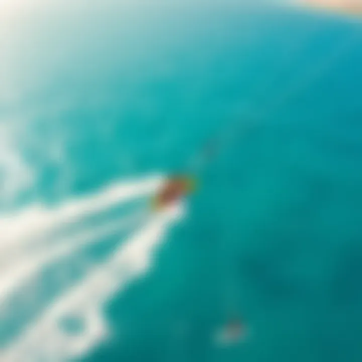 Gliding Through Crystal Clear Waters Kiteboarder gliding across turquoise waters