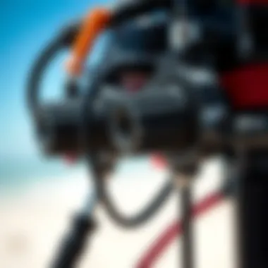 Close-up of Ozone kite pump features