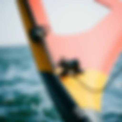 Detailed view of the pump foil board showcasing its unique design