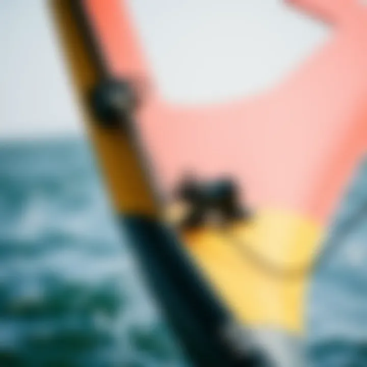 Detailed view of the pump foil board showcasing its unique design