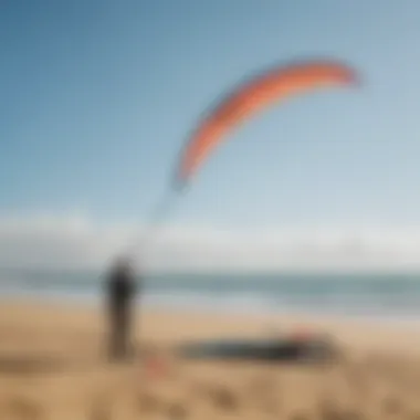 Rider preparing the kite for launch