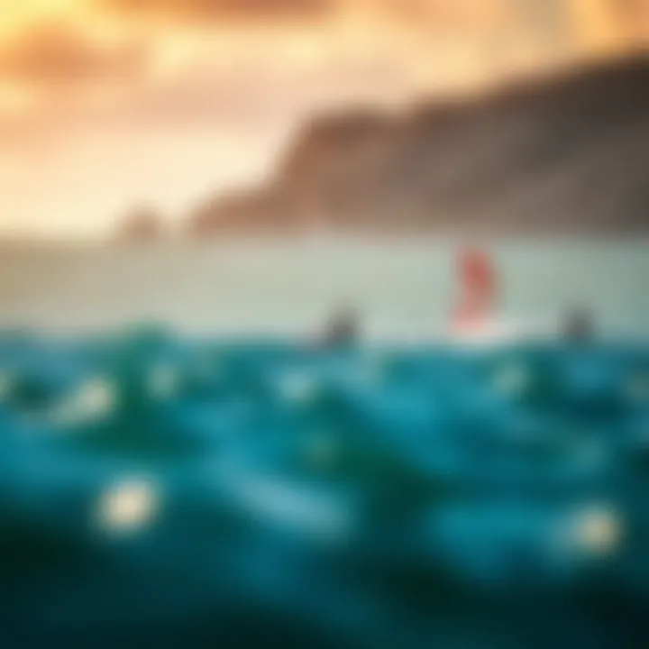 Kiteboarders navigating the challenging waters