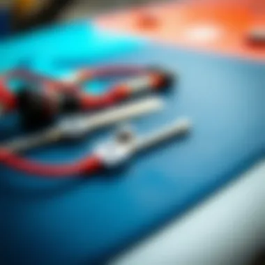 Close-up of the technology and materials used in the construction of the Slingshot foil board