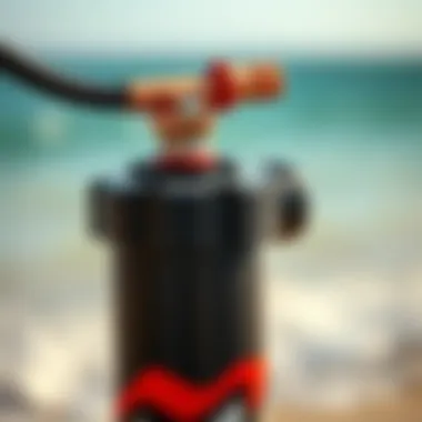 Compatibility with Various Kite Models Close-up of the Slingshot Kite Pump demonstrating its compatibility with various kites.