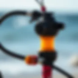 Detailed view of the Slingshot Kite Pump showcasing its unique design.