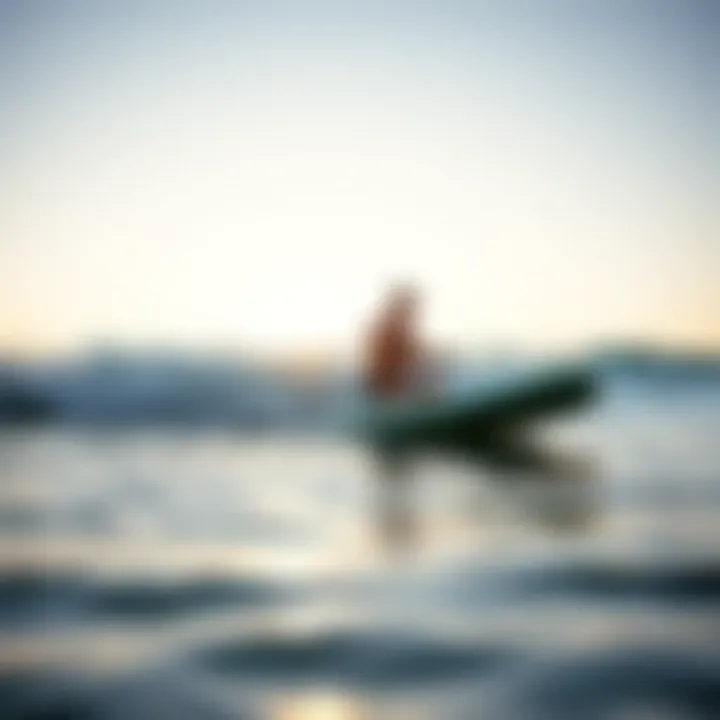 A skilled paddler navigating through gentle waves, showcasing technique