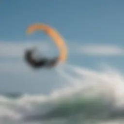 Dynamic kitesurfing action showcasing SST performance in waves