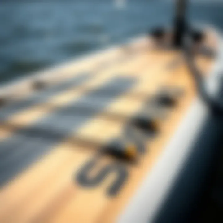 Detailed Specifications of Starboard SUP Close-up of Starboard SUP specifications highlighting materials and features