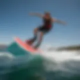 Dynamic view of the Starboard Wingboard during a kiteboarding session