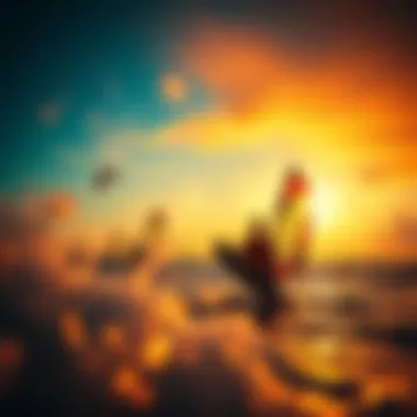 Sunset Windsurfing Adventure A serene sunset view with windsurfers