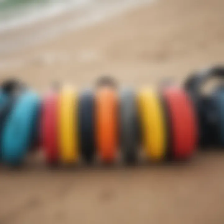 Close-up of different ear protection types for surfing