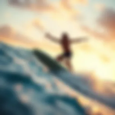 Surfer enjoying the thrill of hydrofoiling