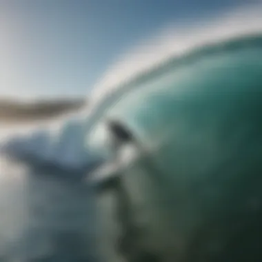 A surfer executing a maneuver on a wave