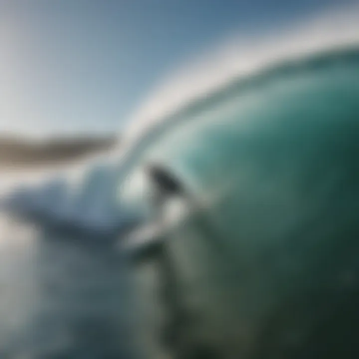 A surfer executing a maneuver on a wave