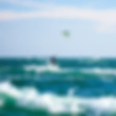 Dynamic Ocean Conditions for Kiteboarding A scenic view of ocean waves under windy conditions