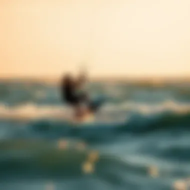 Rider Gliding Over Waves A skilled rider gliding over the water, harnessing the power of the wind.