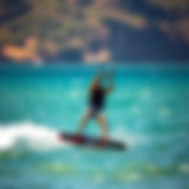 Perfecting Compact Posture in Kiteboarding Rider demonstrating ideal compact posture on the water